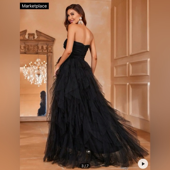 Black Ruffled Dress - Picture 2 of 2